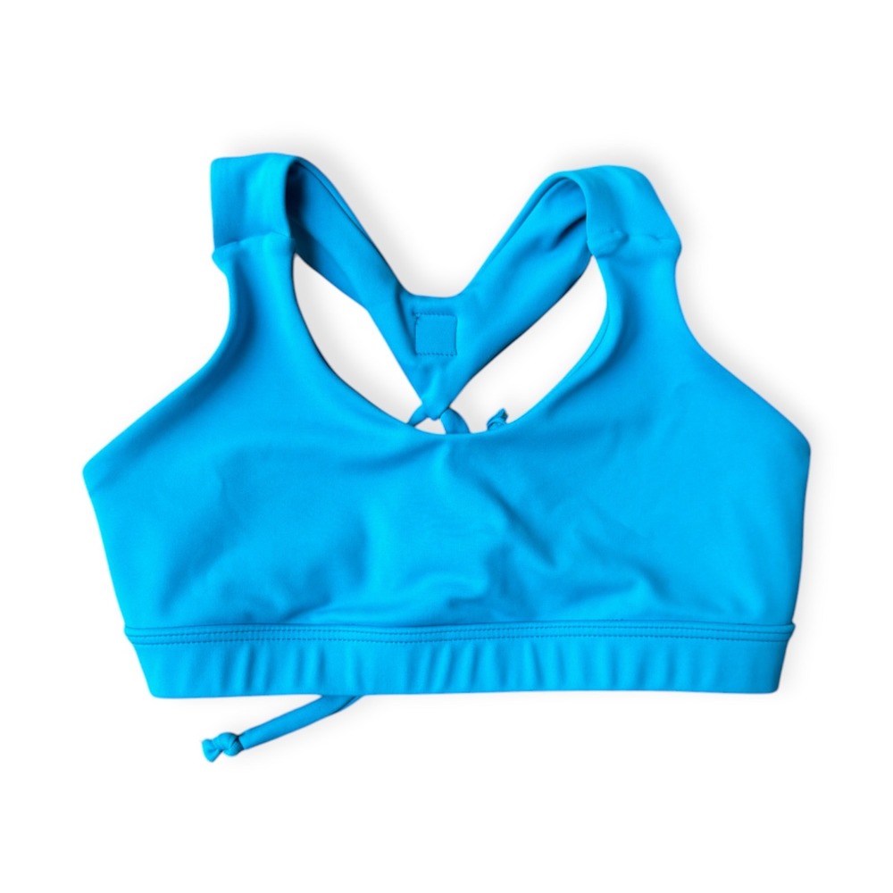 Five Dancewear Girls Youth Large YL Electric Blue Racerback Sports Bra Tie Back